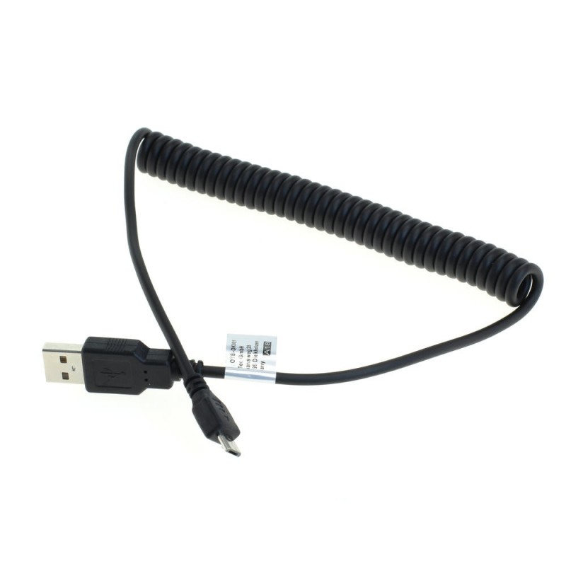OTB Datenkabel Micro-USB - Spiralkabel - schwarz