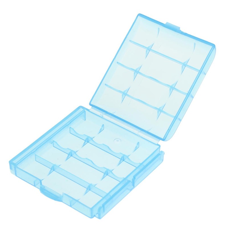 Transportbox für Akkus / Batterien - Mignon (AA) / Micro (AAA) - 4er-Box blau