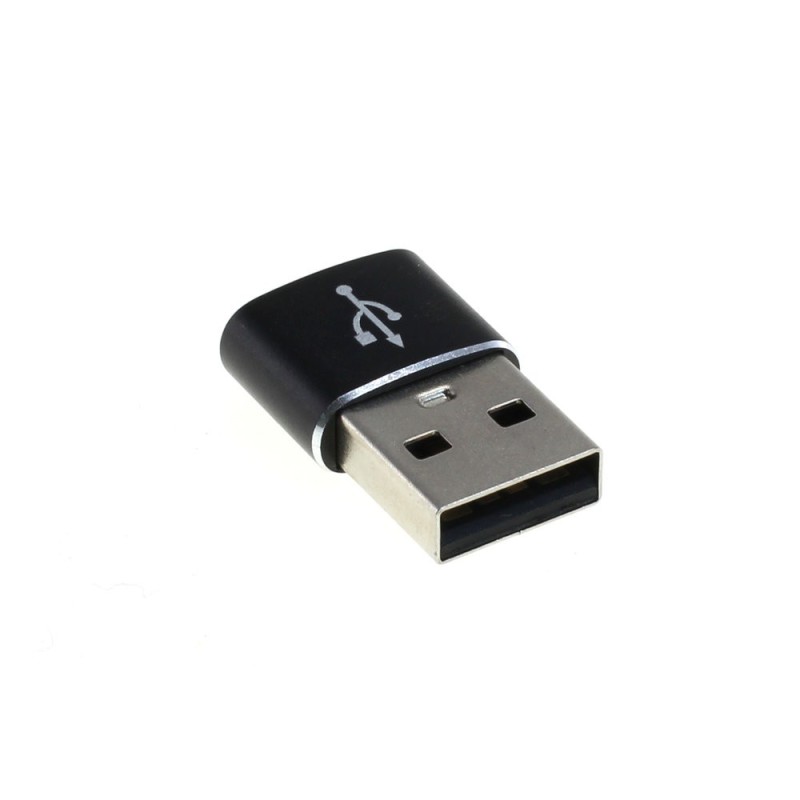 OTB Adapter Slim kompatibel zu USB-A 2.0 Stecker auf USB Type C (USB-C) Buchse - schwarz