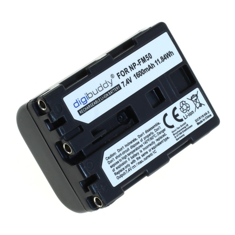 digibuddy Akku kompatibel zu Sony NP-FM55H / NP-QM51 Li-Ion