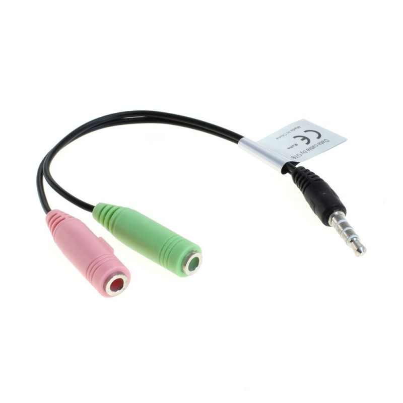 OTB Audiokabel - 2x 3,5mm Klinken-Buchse auf 3,5mm Klinken-Stecker Stereo (PC-Headset an iPhone)
