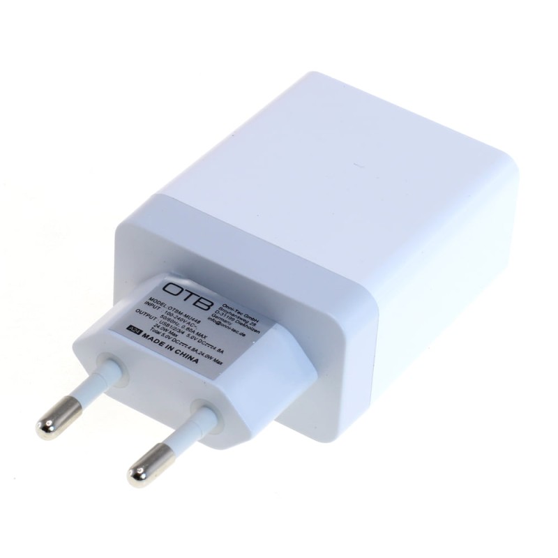 OTB Ladeadapter USB - 4,8A 4-Port Multiadapter mit Auto-ID - weiß