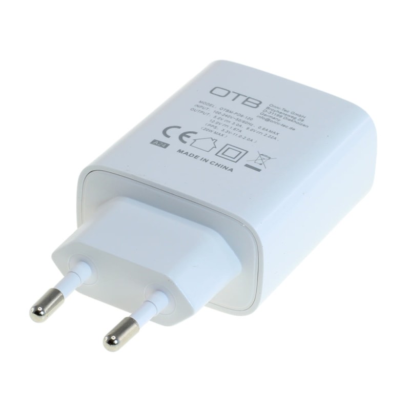 OTB Ladegerät USB Type C (USB-C) mit USB Power Delivery USB-PD - 20W - weiß