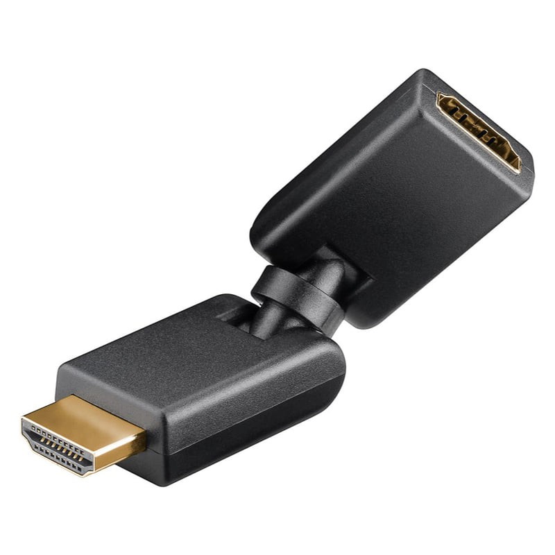 goobay HDMI Adapter 180°, vergoldet (4K @ 60 Hz), abwinkelbar