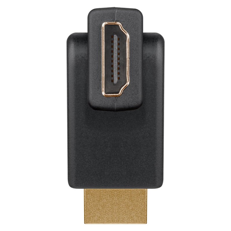 goobay HDMI Adapter 180°, vergoldet (4K @ 60 Hz), abwinkelbar