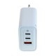 OTB Ladegerät USB GaN (2xUSB-C + 1xUSB-A) mit USB Power Delivery USB-PD - 3-Port - 65W - weiss