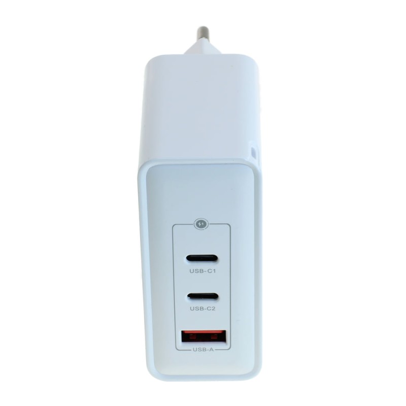 OTB Ladegerät USB GaN (2xUSB-C + 1xUSB-A) mit USB Power Delivery USB-PD - 3-Port - 100W - weiss