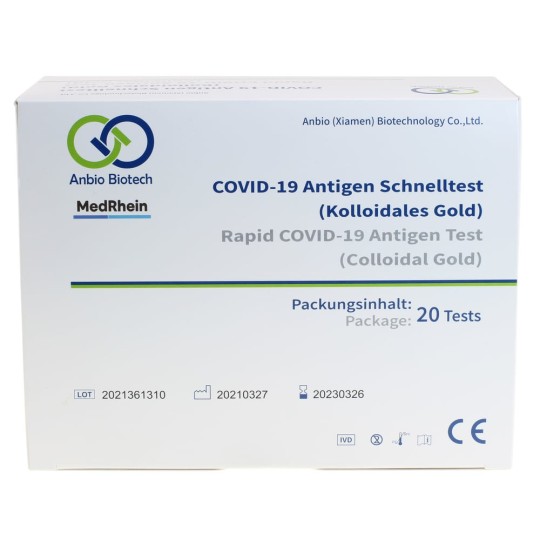 Anbio COVID-19 Antigen Schnelltest AT147/20 RAT-ID: 1822 - 20er Karton